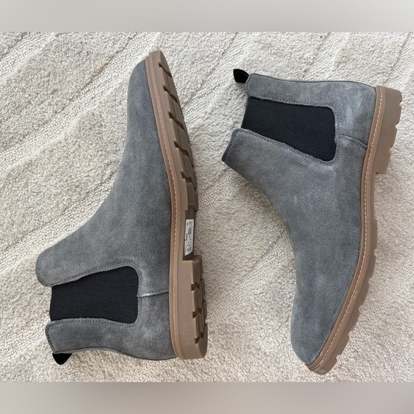 Gray Suede Chelsea Boots - Picture 1 of 7